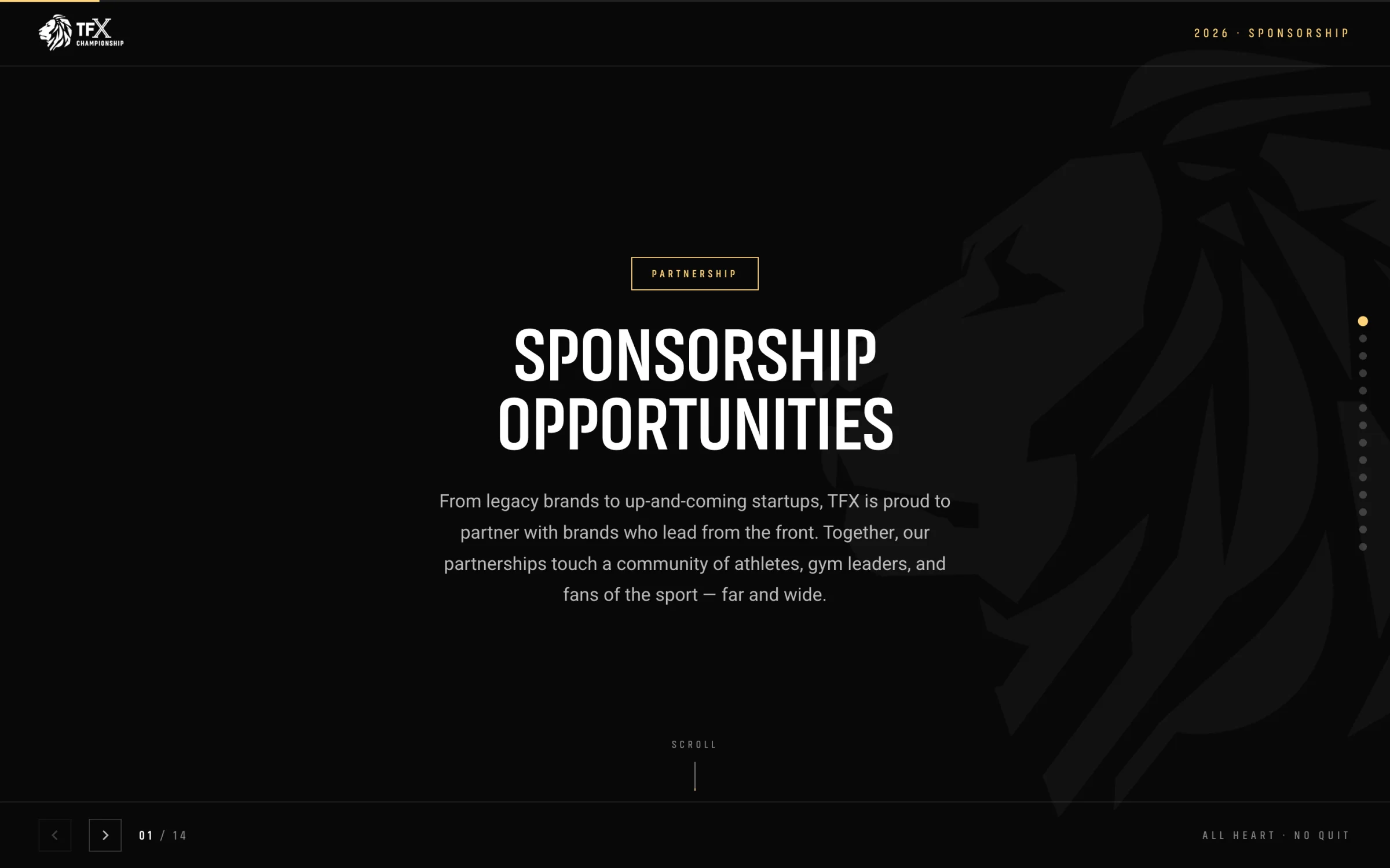 TFX — Sponsorship slide
